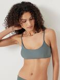 HUSH Square Neck Textured Bikini Top, Sage Green