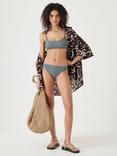 HUSH Square Neck Textured Bikini Top, Sage Green
