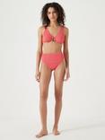 HUSH Crinkle Ring Bikini Top, Coral Pink, Coral Pink