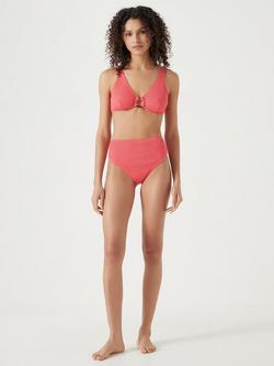 HUSH Crinkle Ring Bikini Top, Coral Pink - view 2, Coral Pink