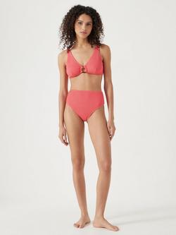 HUSH Harper High Waist Bikini Bottoms, Coral Pink, Coral Pink