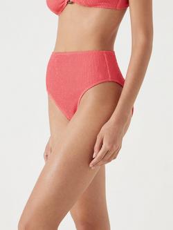 HUSH Harper High Waist Bikini Bottoms, Coral Pink - view 2, Coral Pink