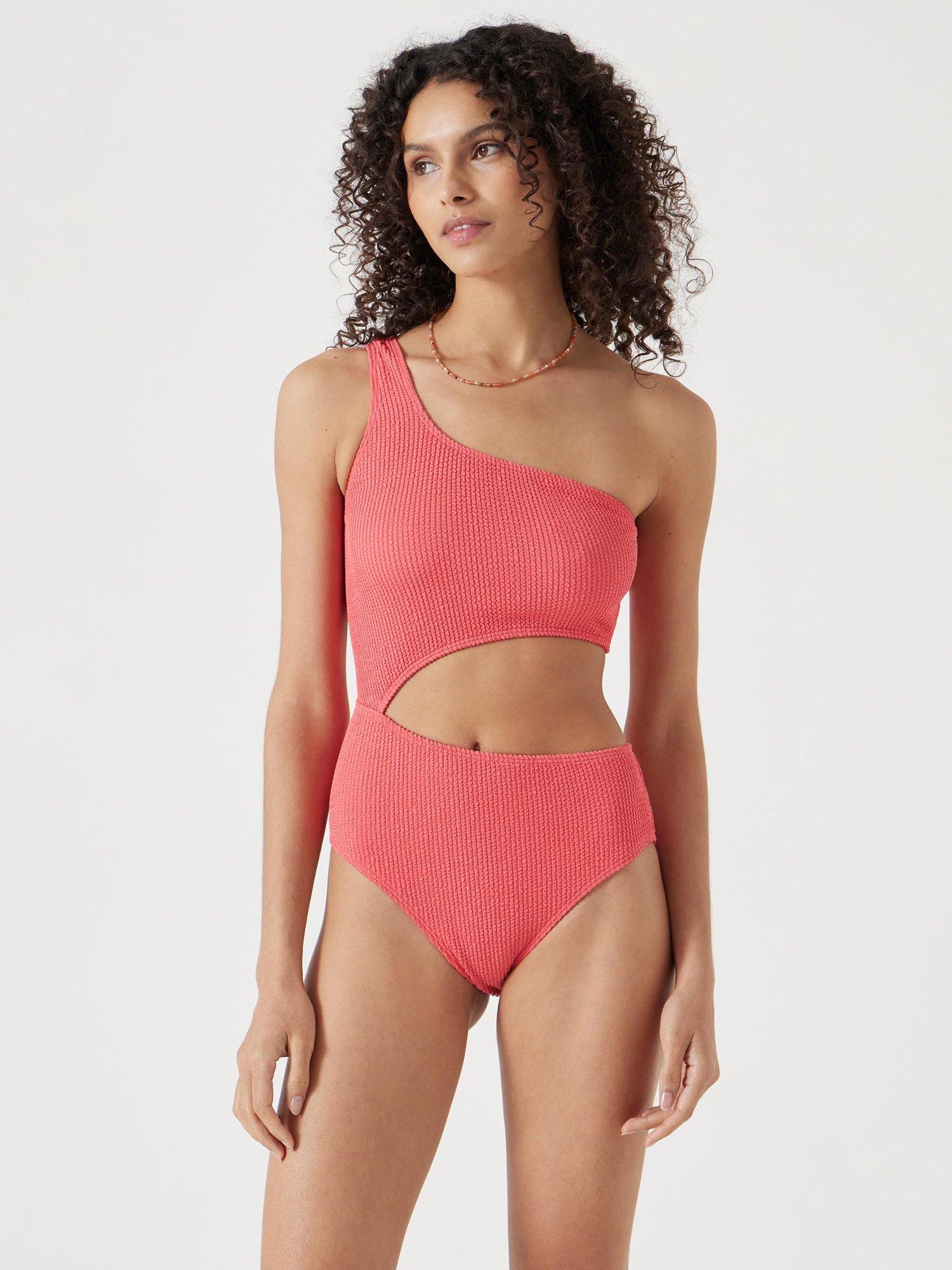 Product image 1 of 5, which shows HUSH Clare Swimsuit, Coral Pink, 10