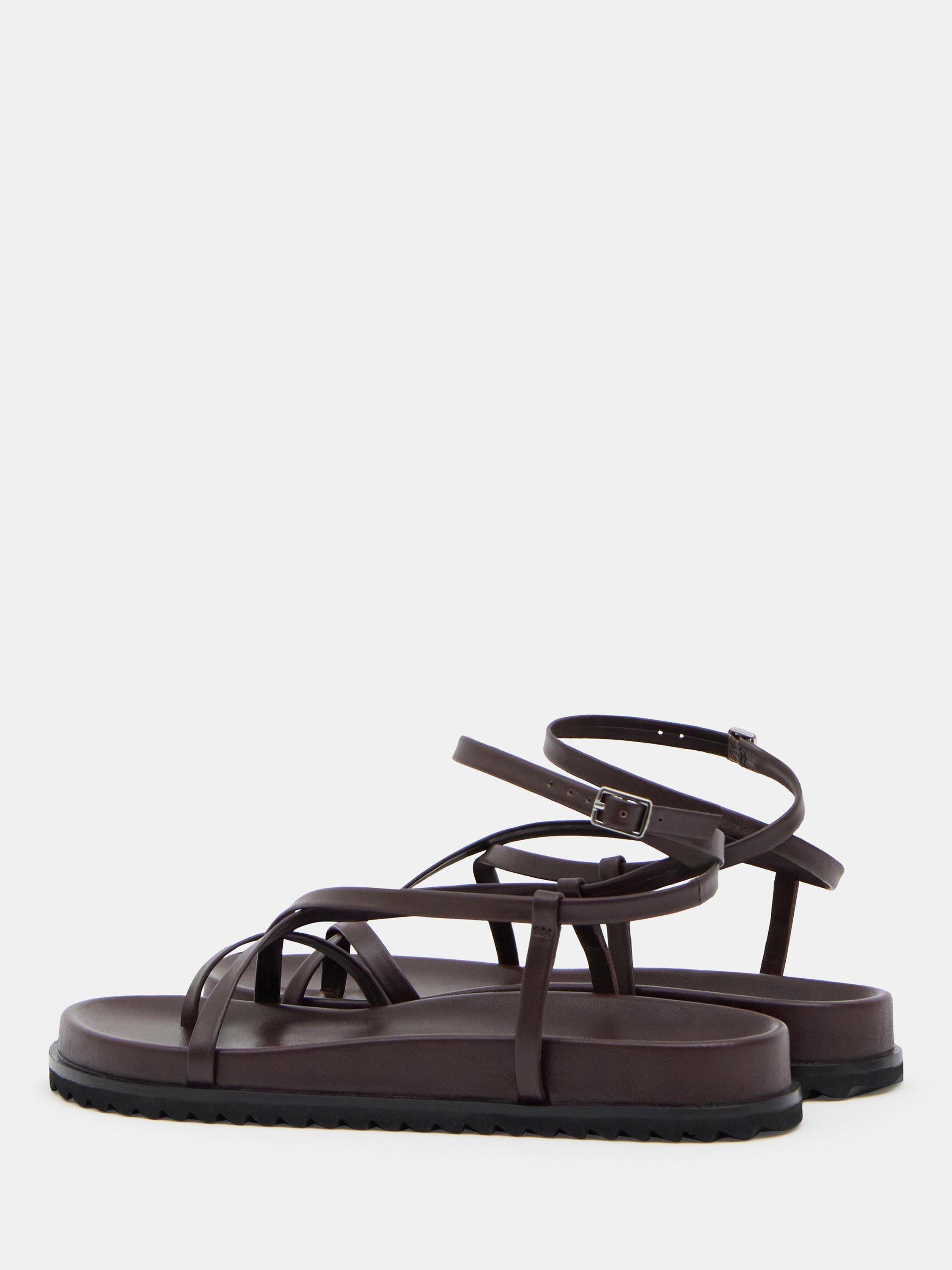 Product image 6 of 7, which shows HUSH Thea Leather Strappy Sandals, Burgundy Red, 3