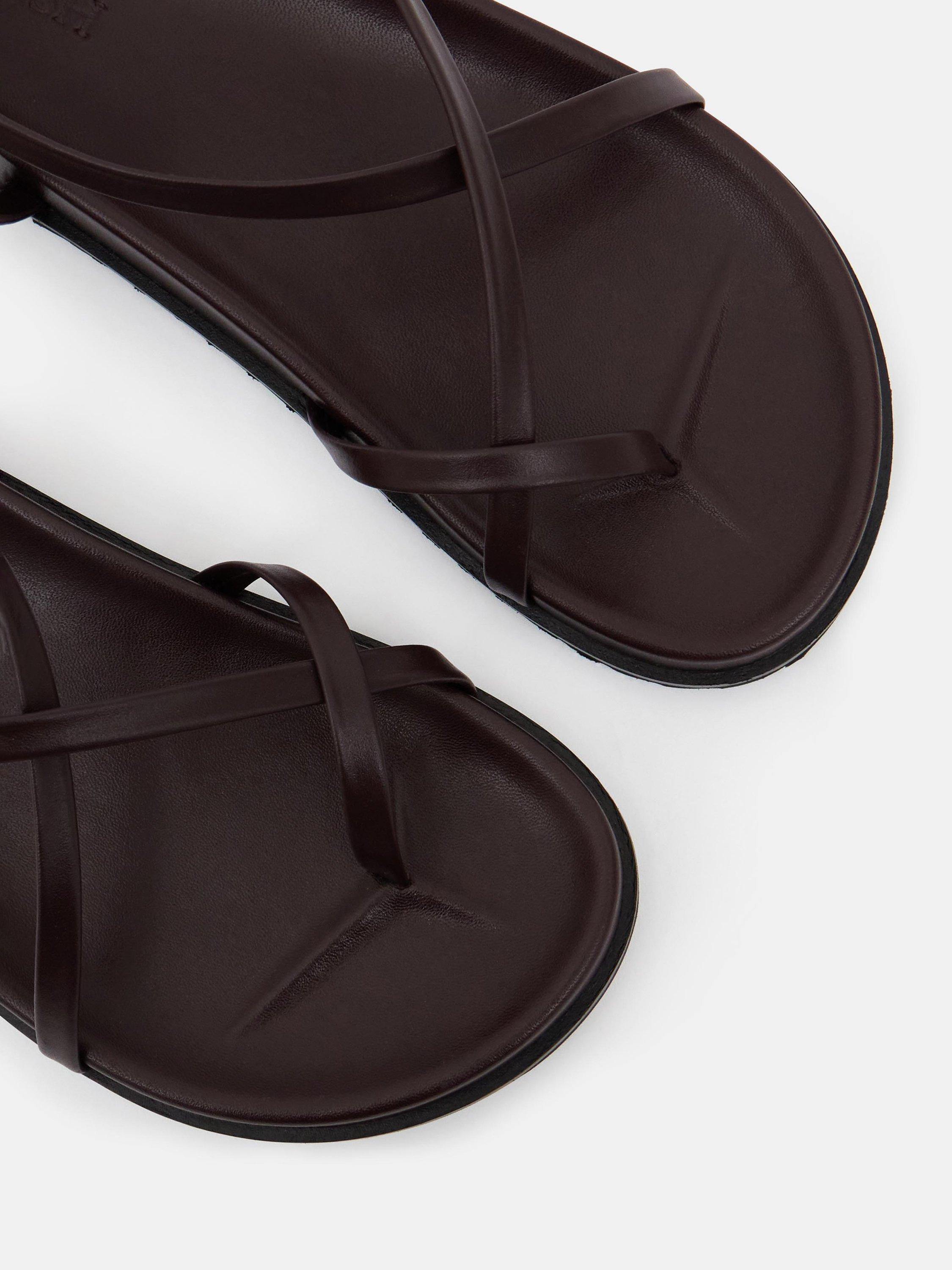 Product image 7 of 7, which shows HUSH Thea Leather Strappy Sandals, Burgundy Red, 3