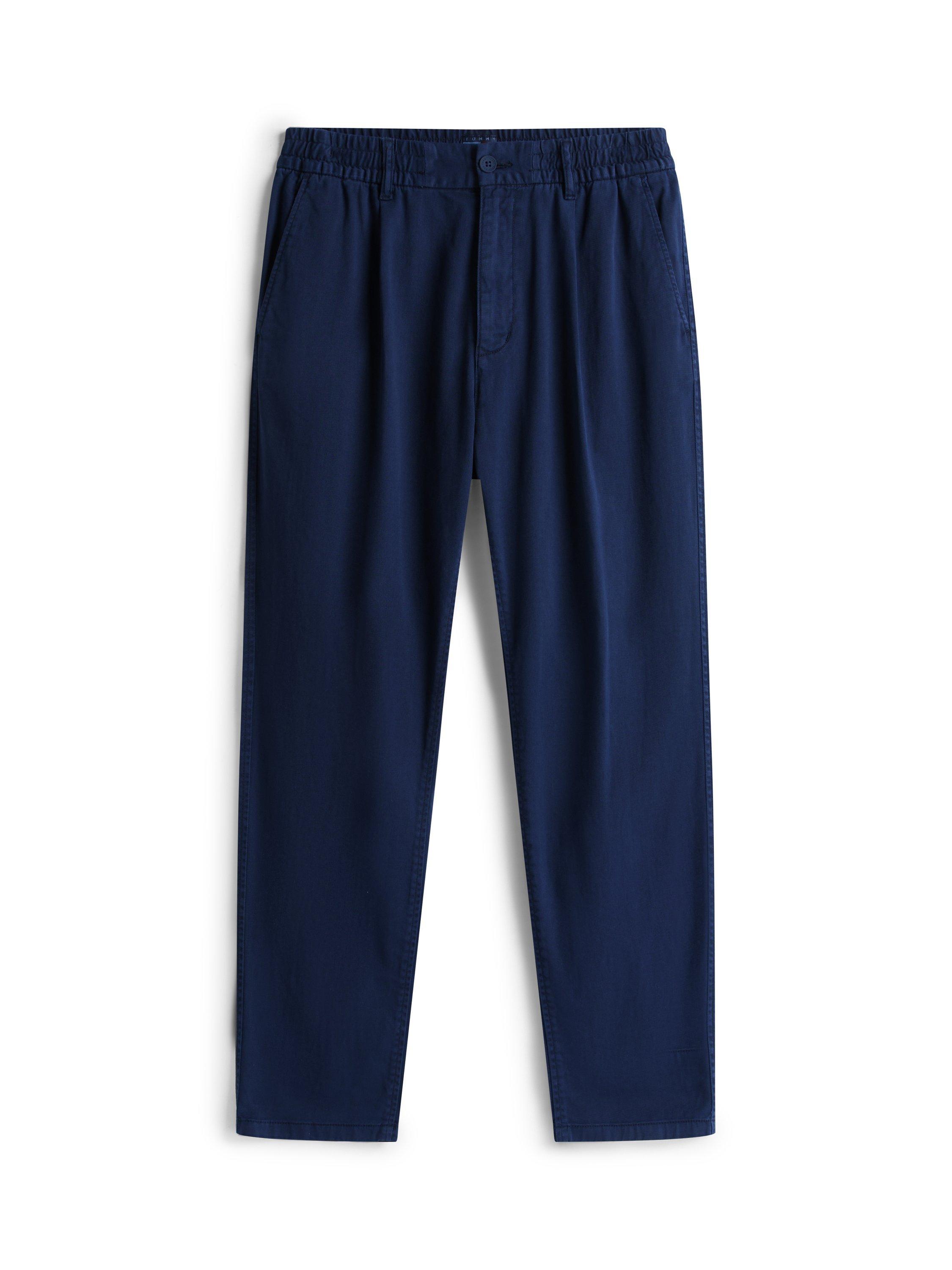 Product image 5 of 5, which shows Tommy Hilfiger Relaxed Cotton Trousers, Navy, 30R