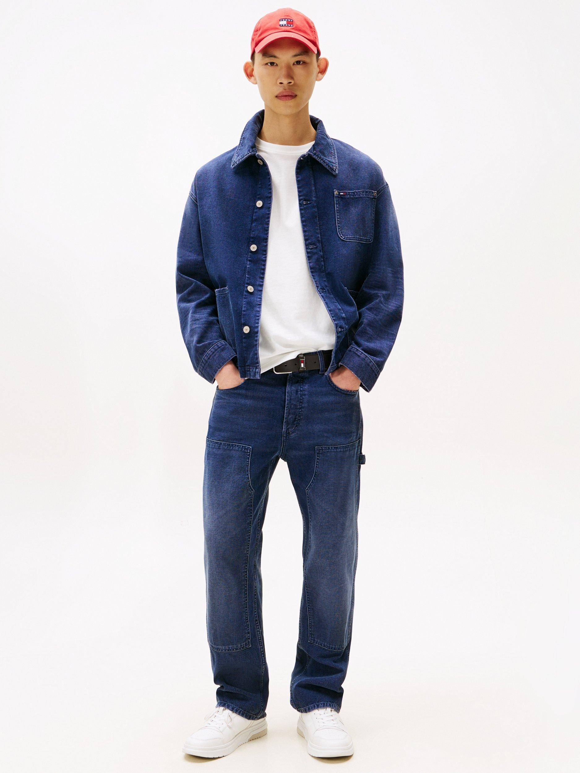 Product image 3 of 7, which shows Tommy Jeans Straight Fit Jeans, Dark Blue, 30R