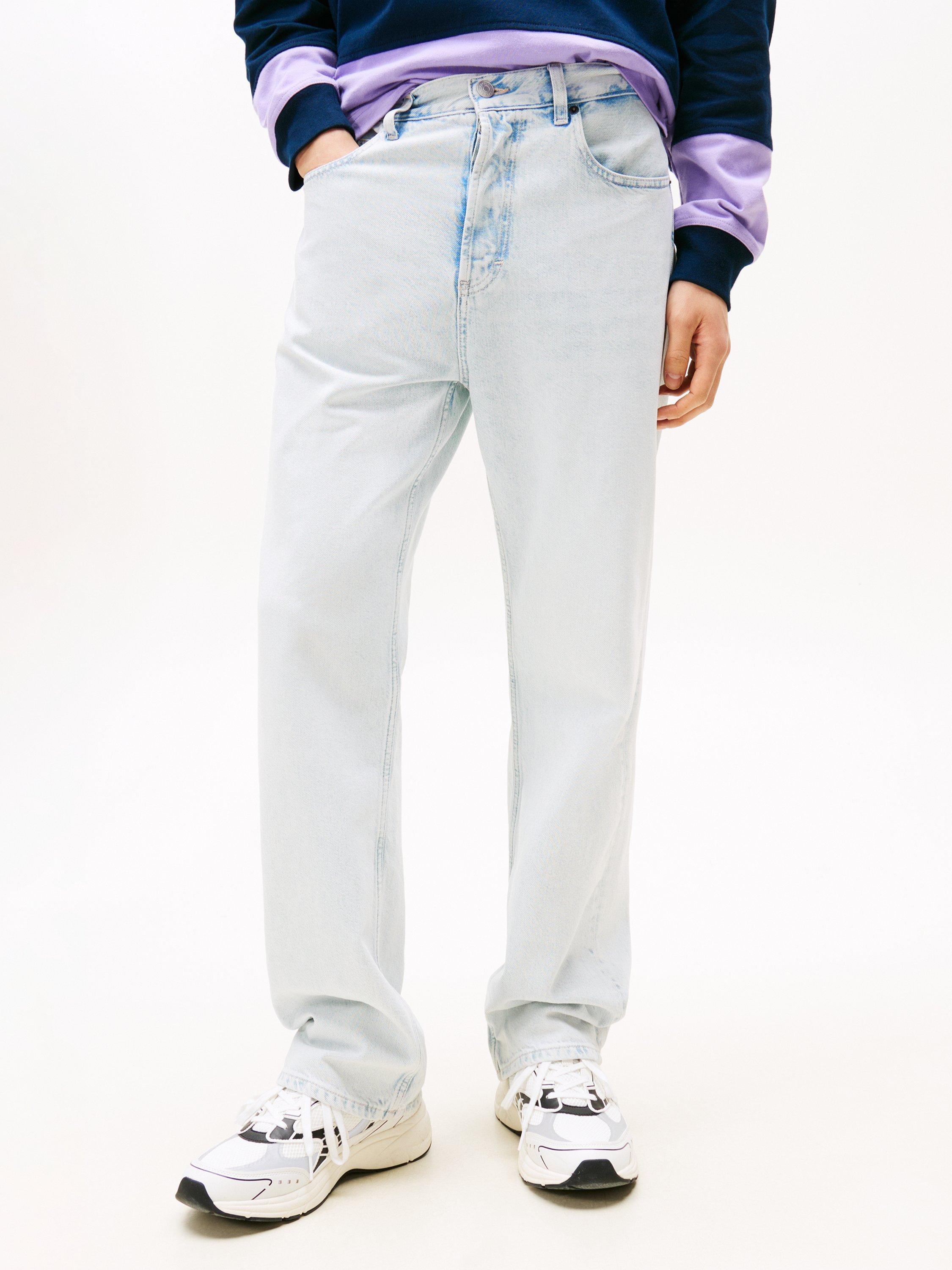 Product image 1 of 5, which shows Tommy Jeans Otis Regular Fit Straight Leg Jeans, Light Blue, 30R