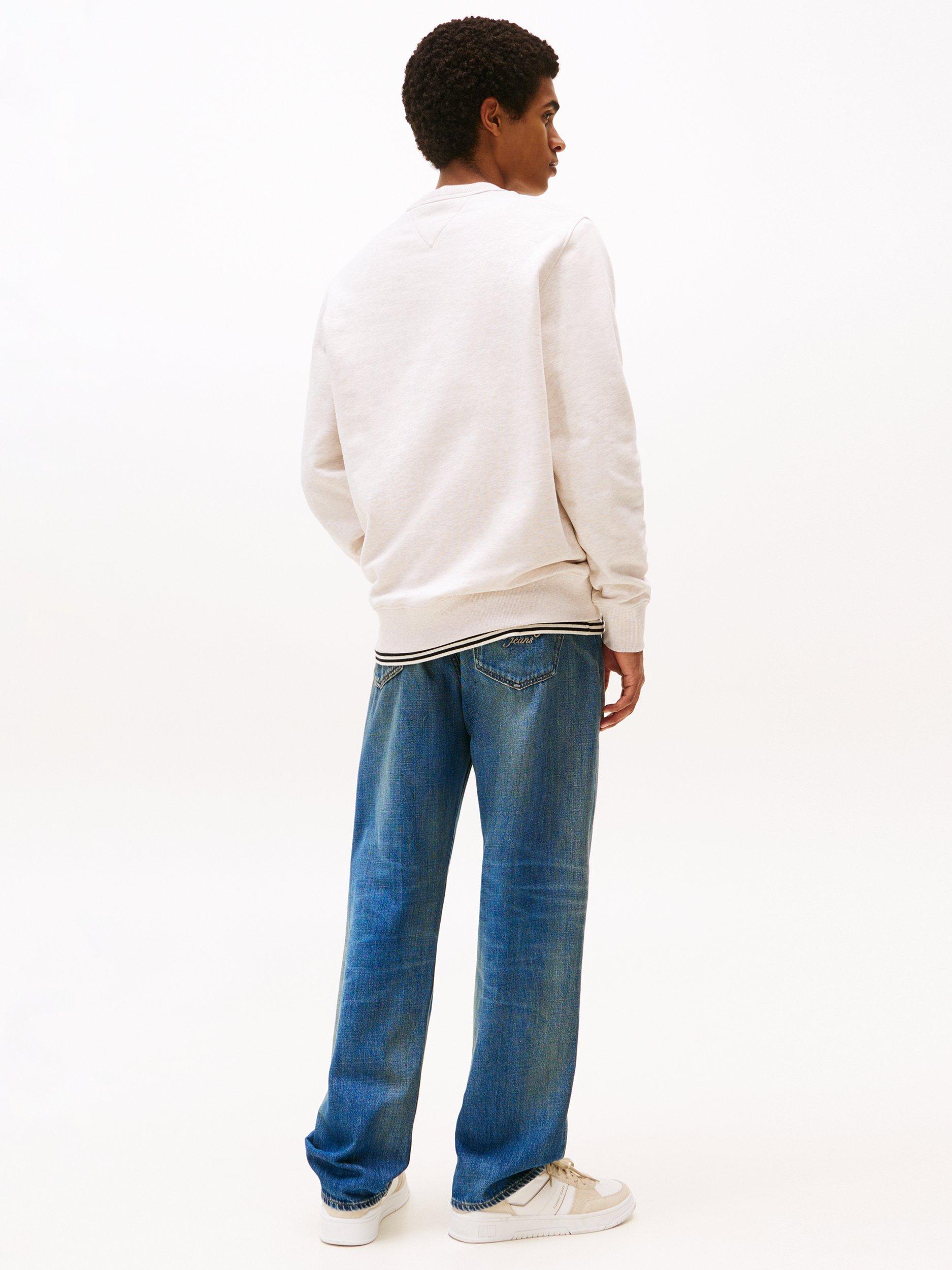 Product image 2 of 5, which shows Tommy Jeans Cotton Logo Sweatshirt, Oat Marl Heather, M