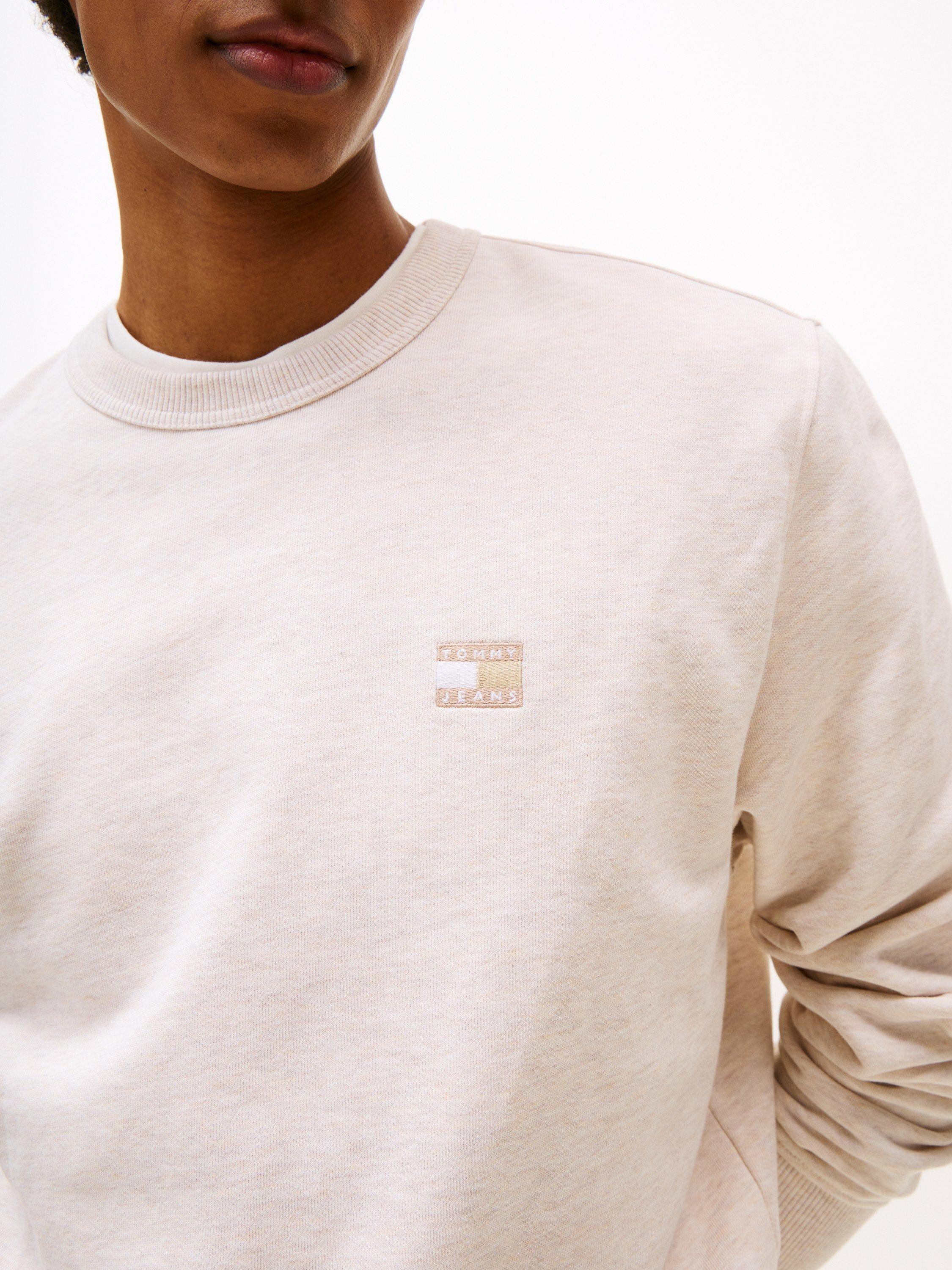 Product image 4 of 5, which shows Tommy Jeans Cotton Logo Sweatshirt, Oat Marl Heather, M