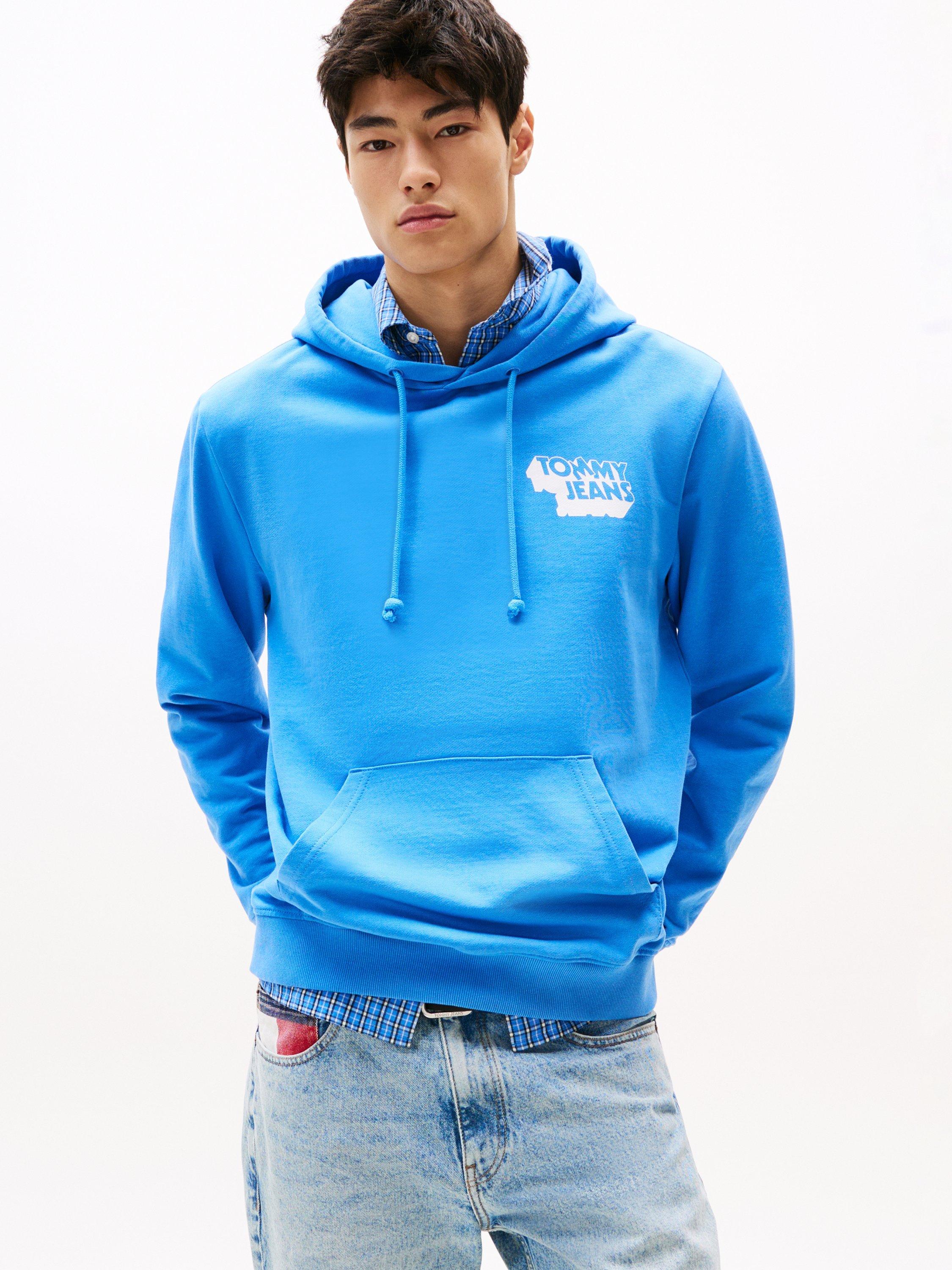 Product image 1 of 5, which shows Tommy Jeans Logo Hoodie, Blue/Multi, XS