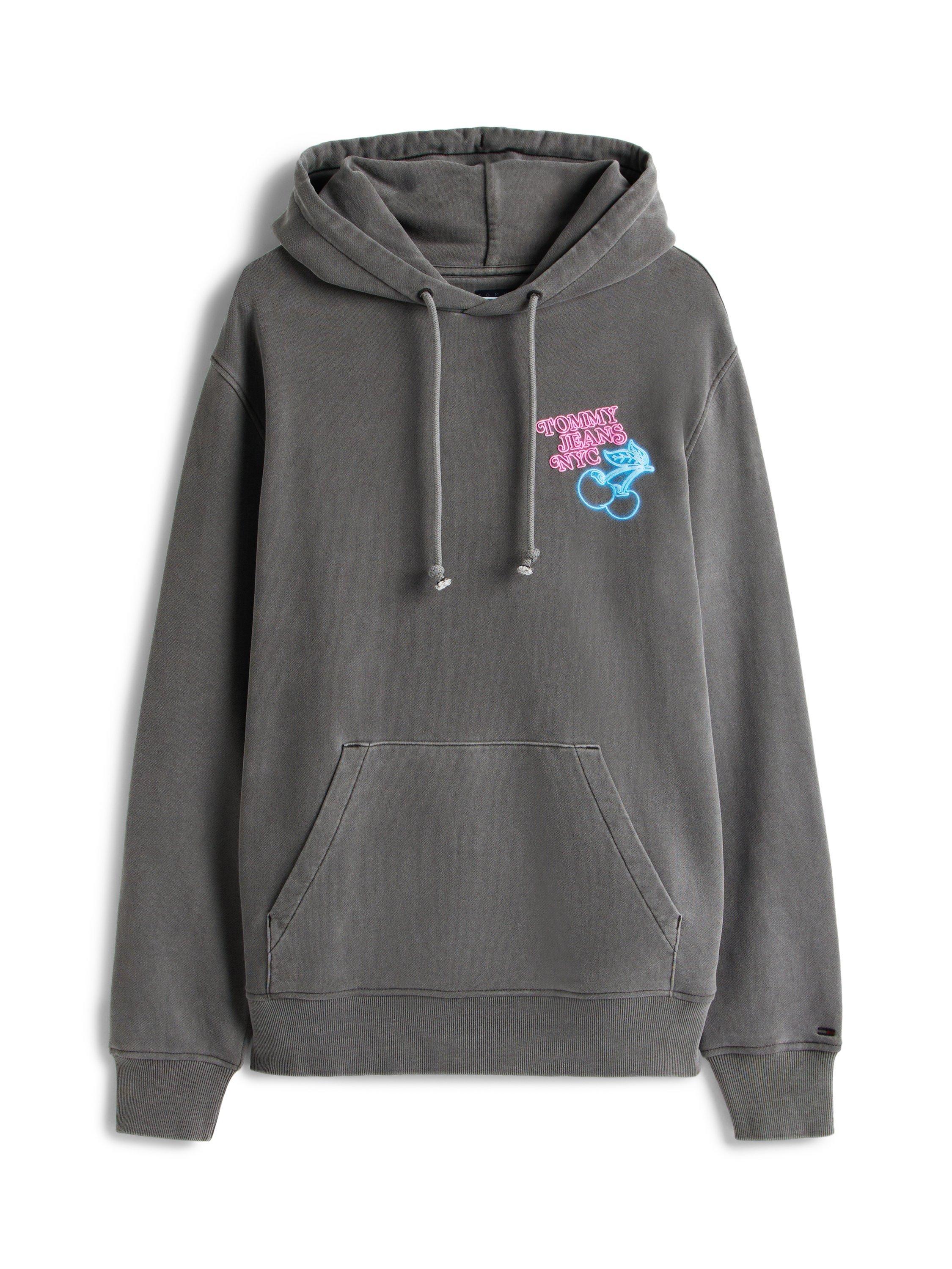 Product image 5 of 5, which shows Tommy Jeans Novelty Fair Cotton Hoodie, Black Neon, XS