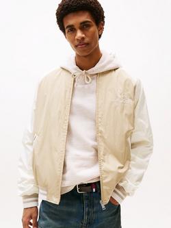 Tommy Hilfiger Tommy Jeans Graphic Bomber Jacket, Silt/Ancient White, Silt/Ancient White