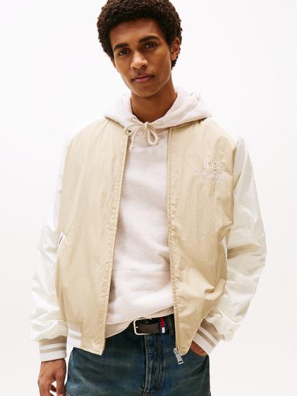 Tommy Hilfiger Tommy Jeans Graphic Bomber Jacket, Silt/Ancient White, Silt/Ancient White
