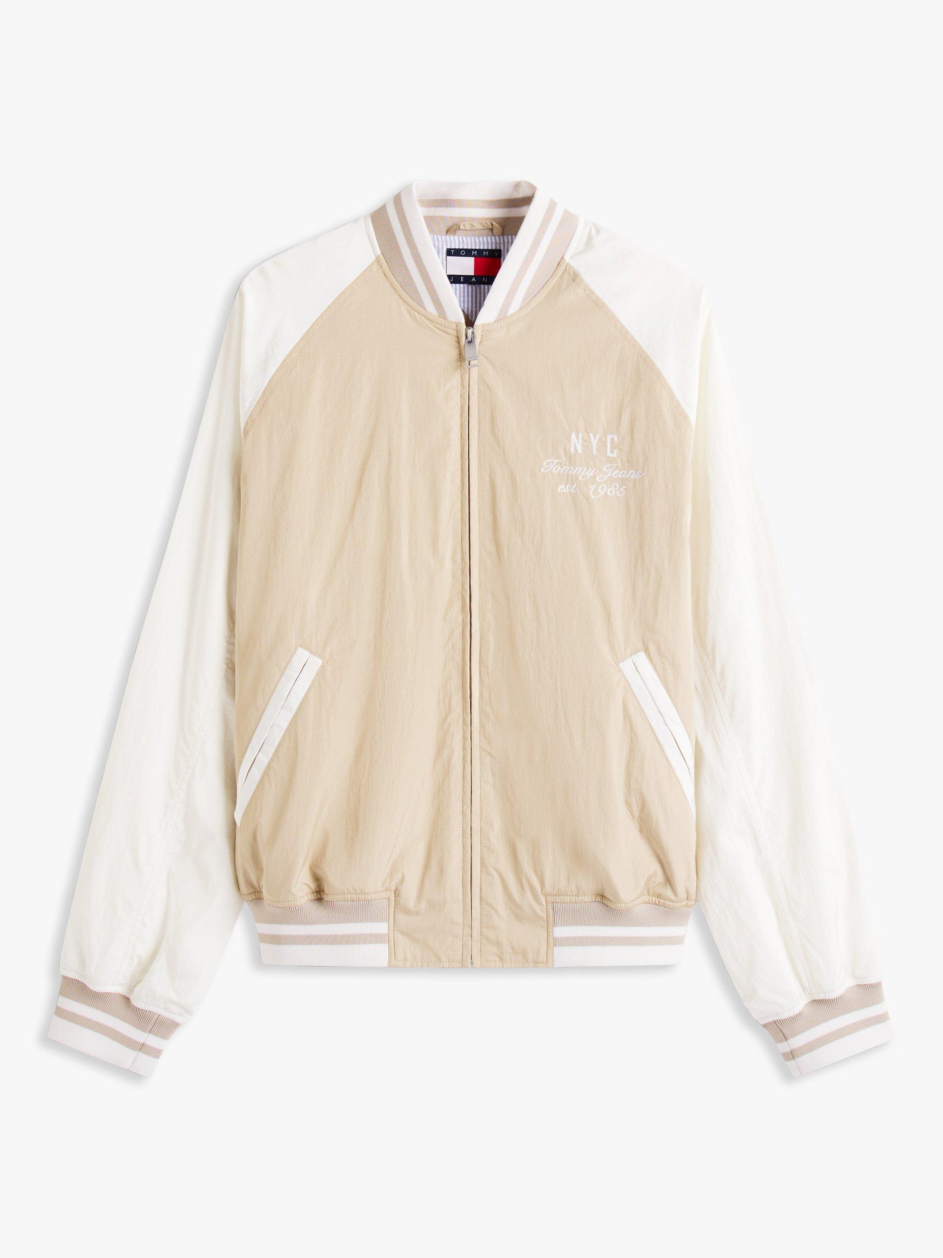 Product image 7 of 7, which shows Tommy Hilfiger Tommy Jeans Graphic Bomber Jacket, Silt/Ancient White, XS