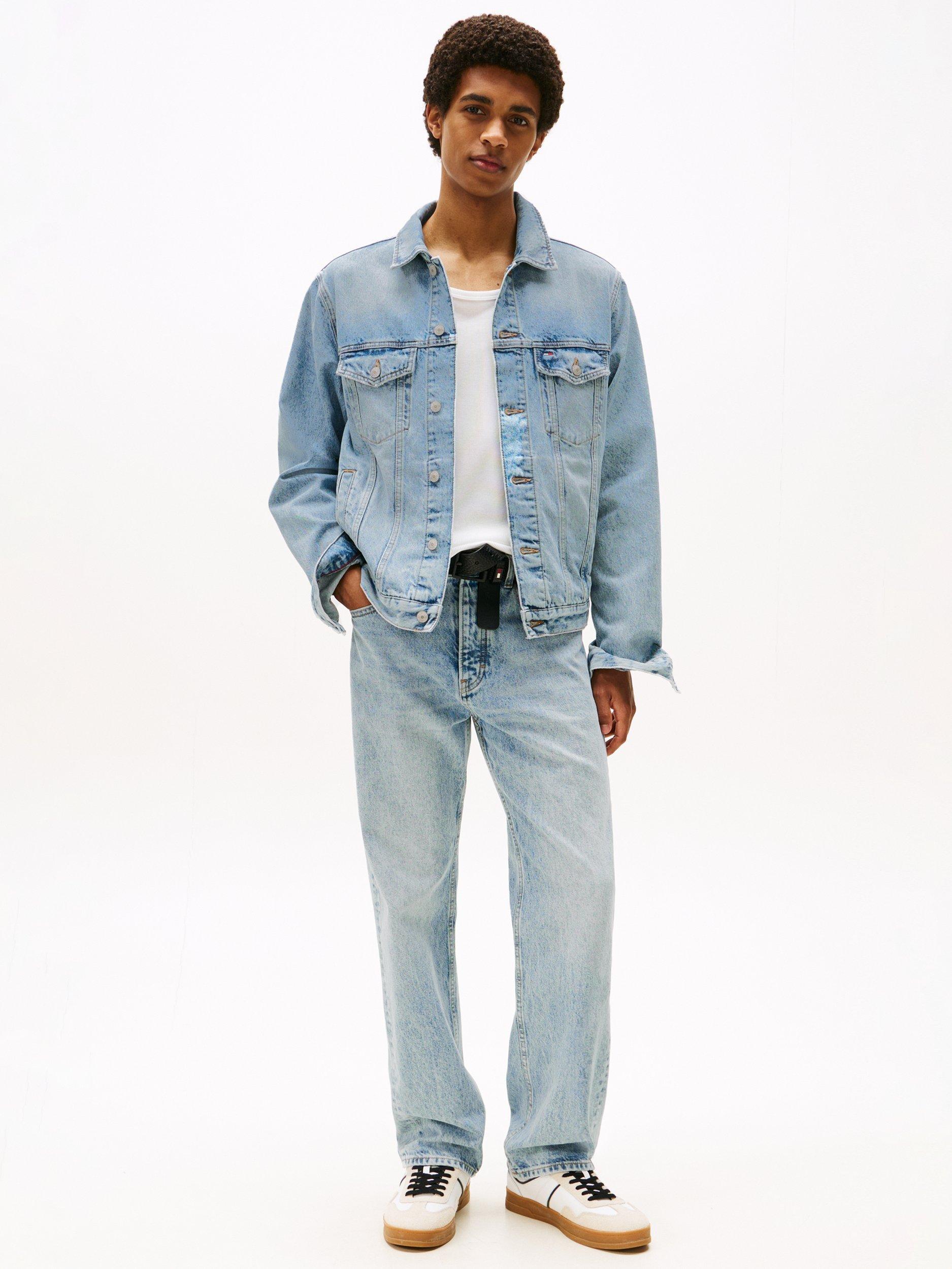 Product image 3 of 6, which shows Tommy Jeans Denim Trucker Jacket, Light Blue, M