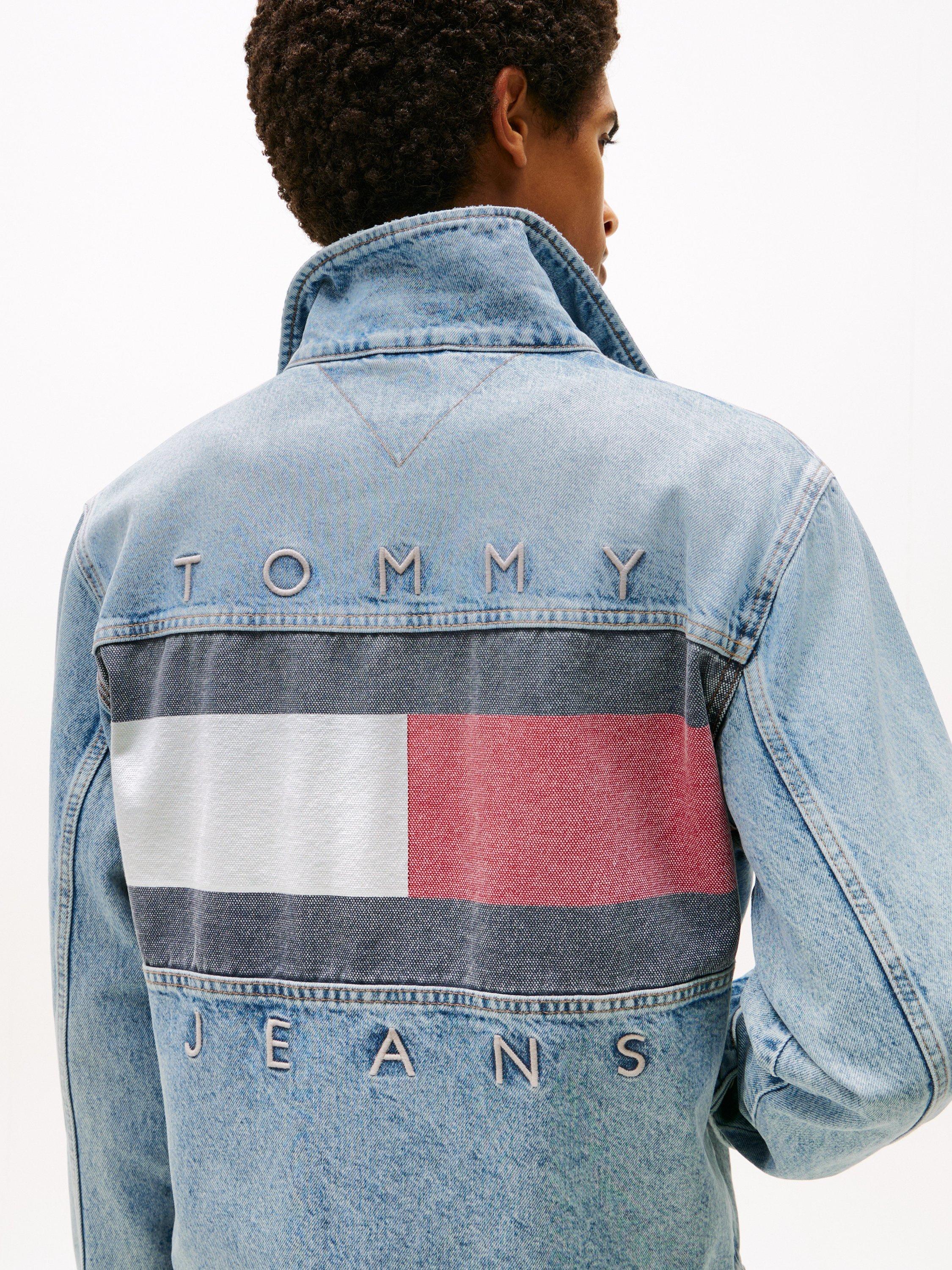 Product image 4 of 6, which shows Tommy Jeans Denim Trucker Jacket, Light Blue, M