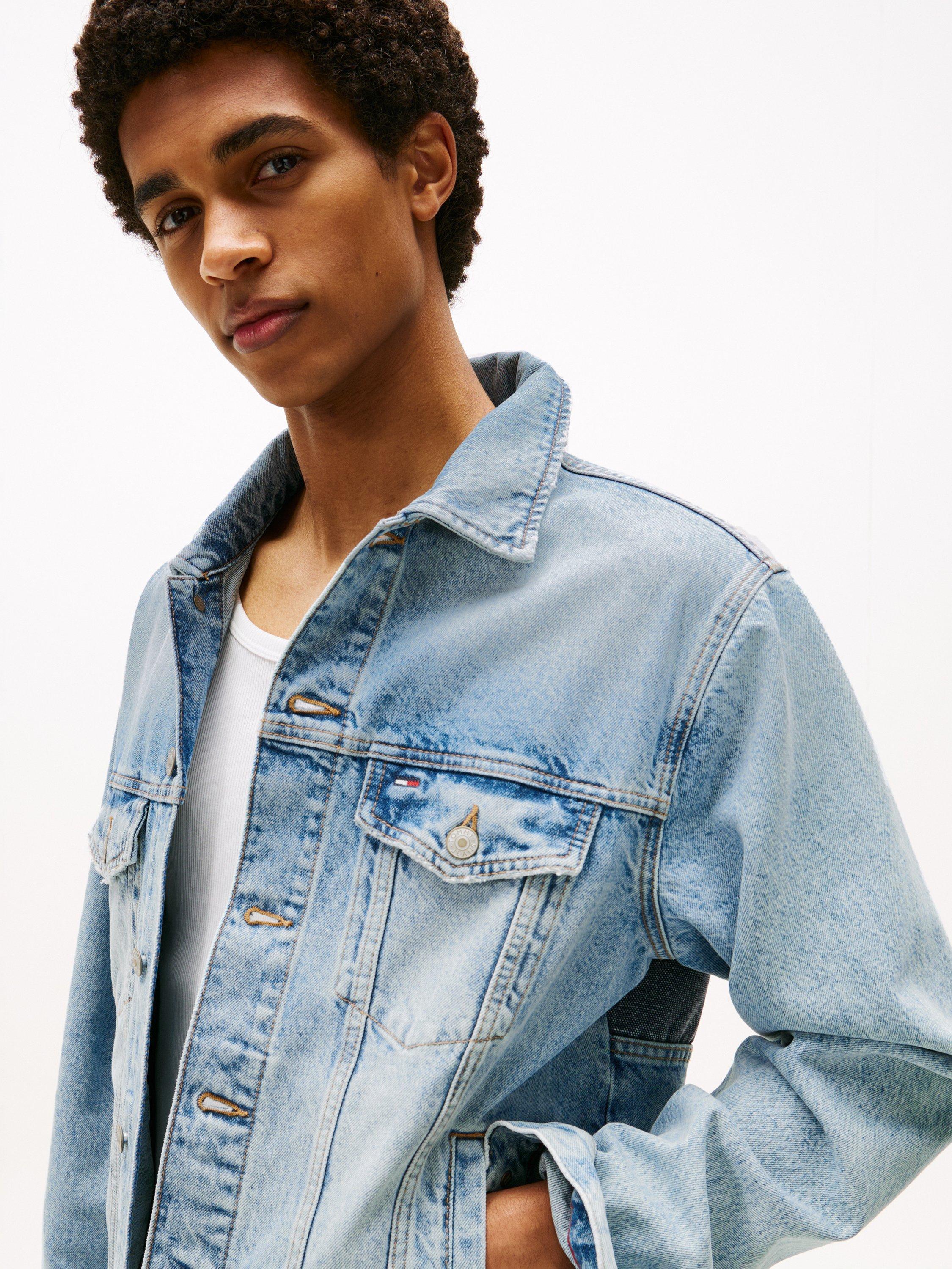 Product image 5 of 6, which shows Tommy Jeans Denim Trucker Jacket, Light Blue, M