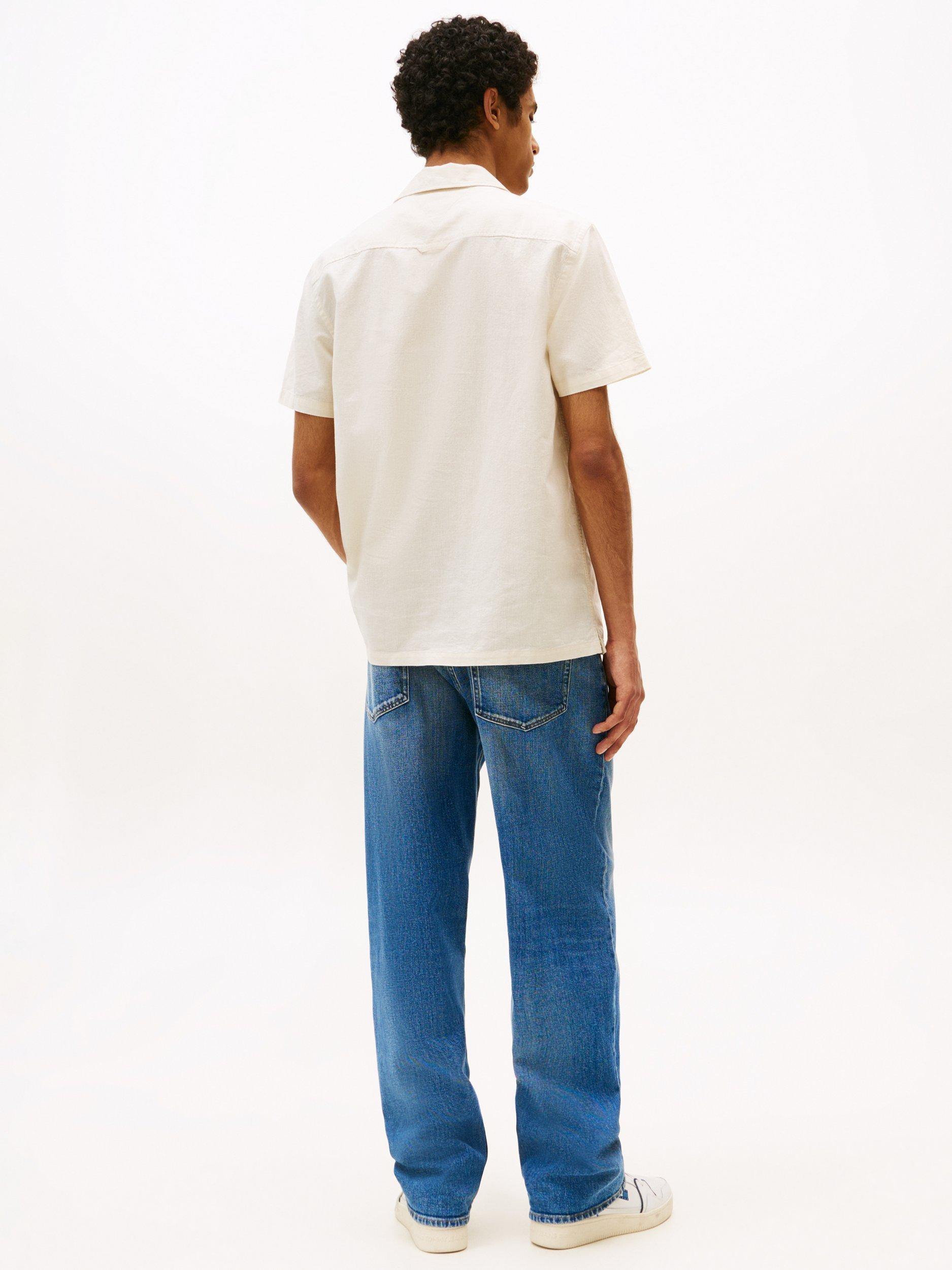 Product image 2 of 5, which shows Tommy Hilfiger Cotton Linen Blend Shirt, Natural, L