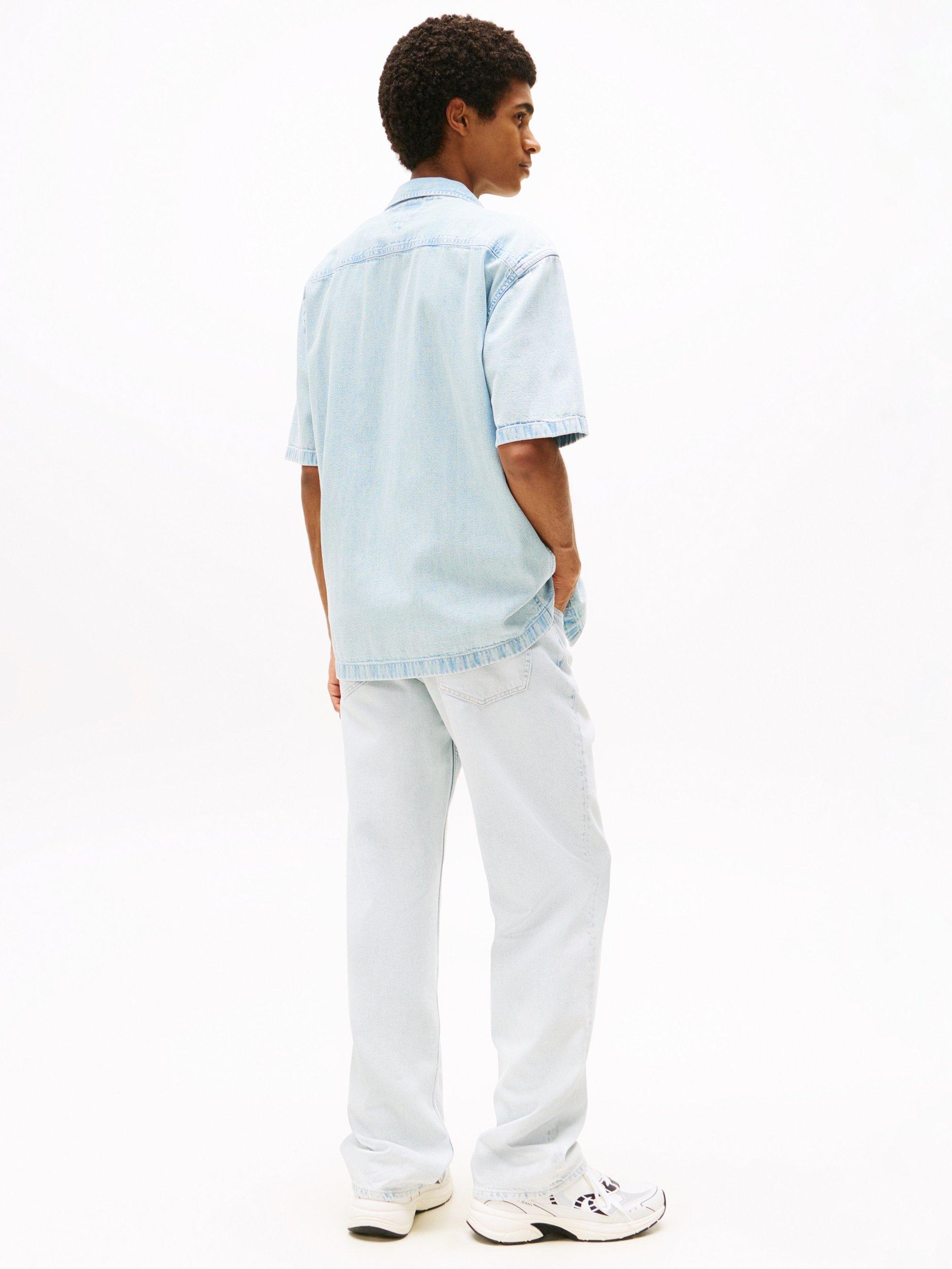 Product image 2 of 5, which shows Tommy Jeans Denim Revere Collar Shirt, Blue, XS