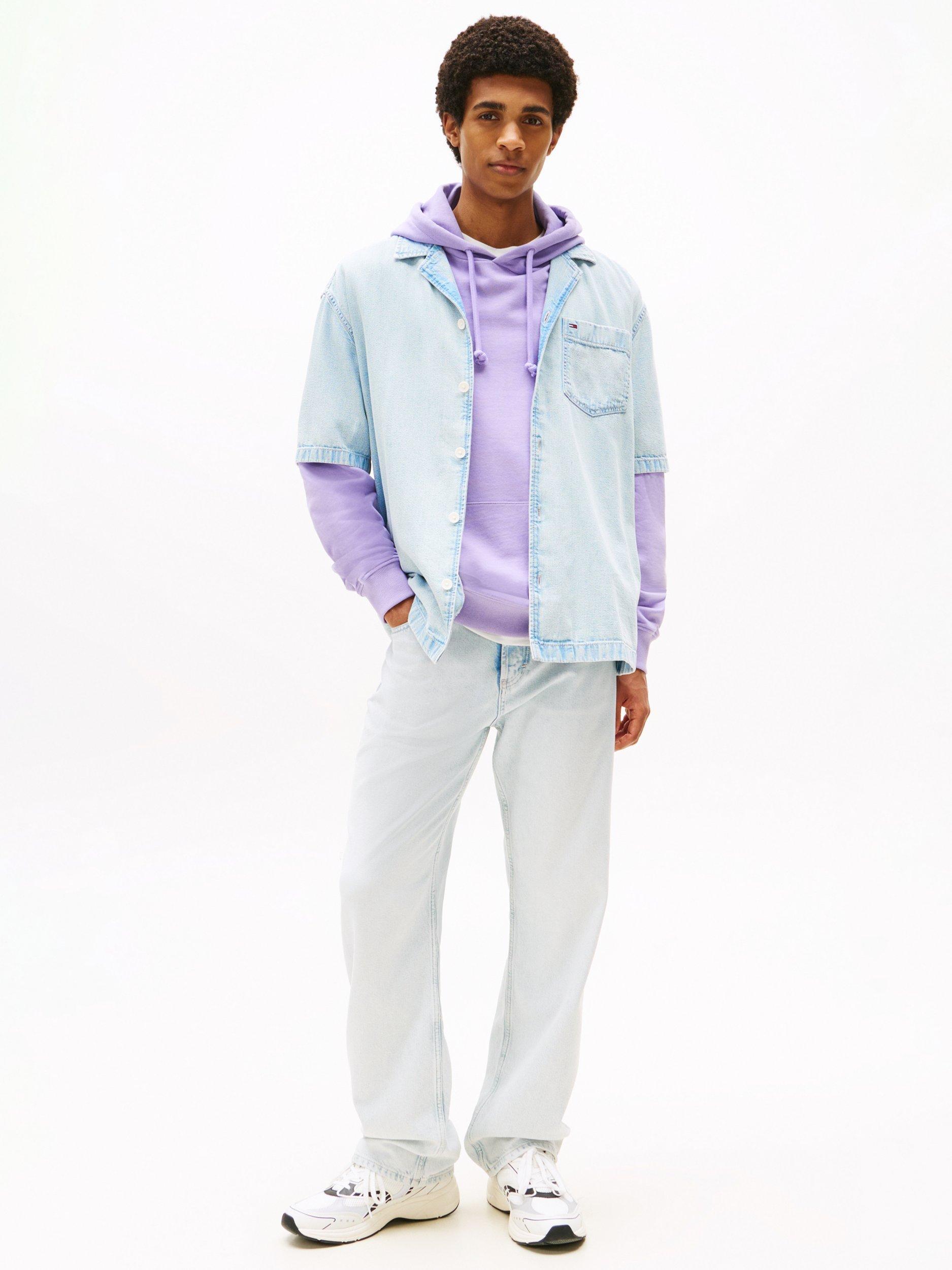 Product image 3 of 5, which shows Tommy Jeans Denim Revere Collar Shirt, Blue, XS