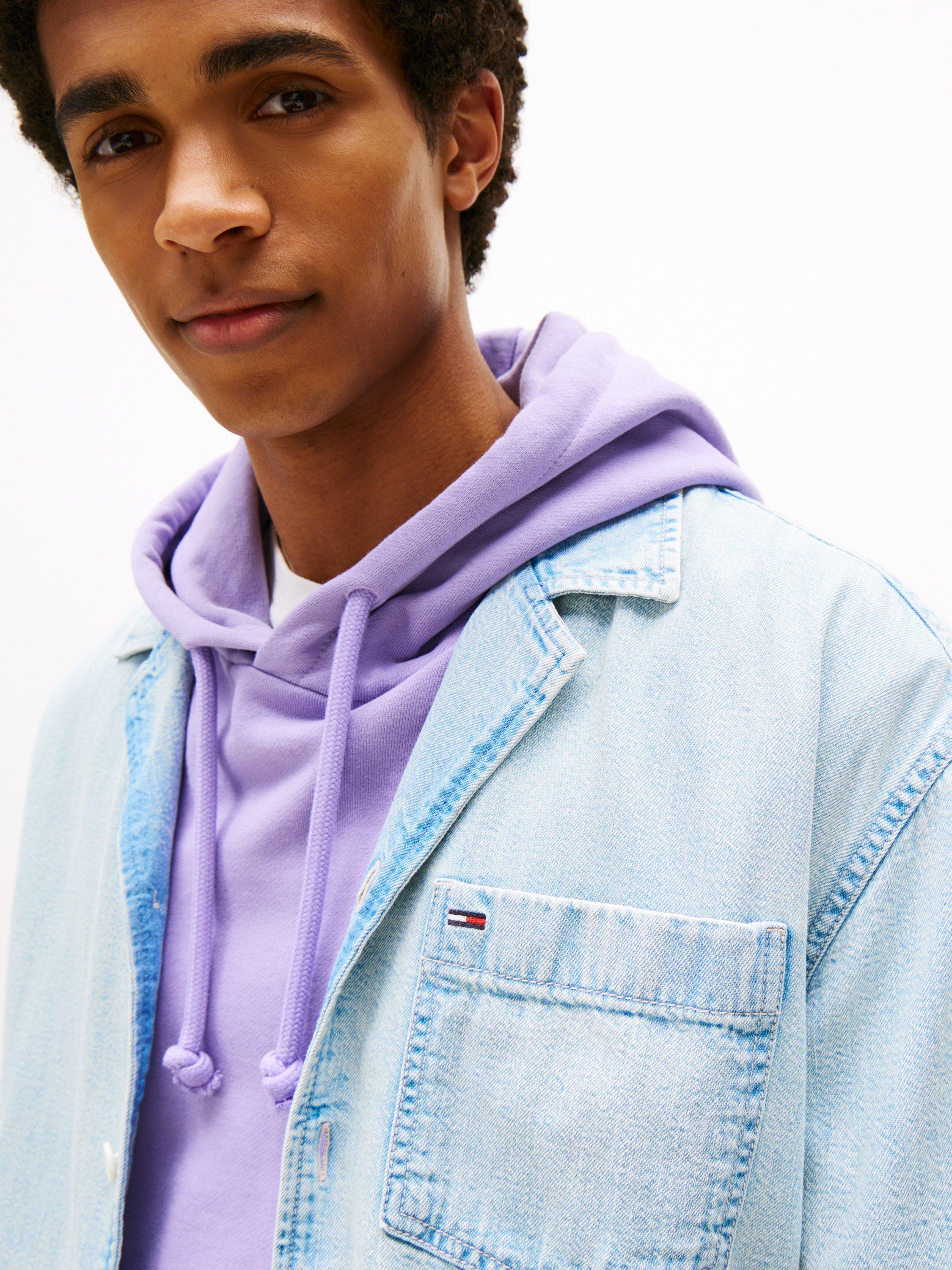 Product image 4 of 5, which shows Tommy Jeans Denim Revere Collar Shirt, Blue, XS