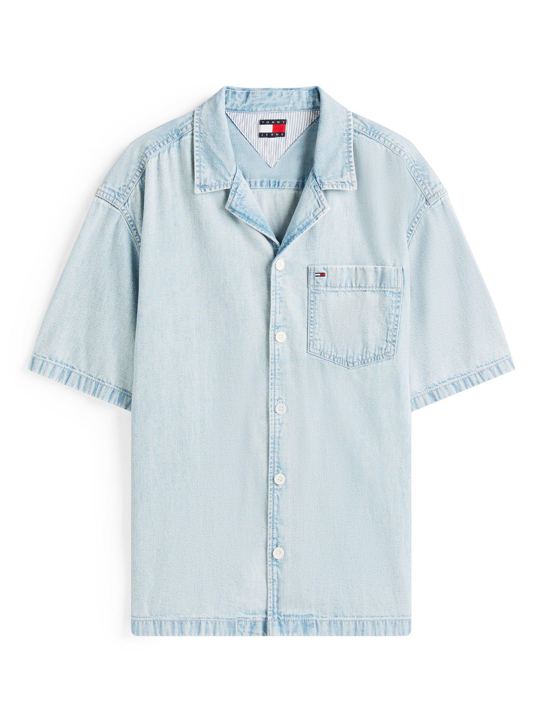 Product image 5 of 5, which shows Tommy Jeans Denim Revere Collar Shirt, Blue, XS