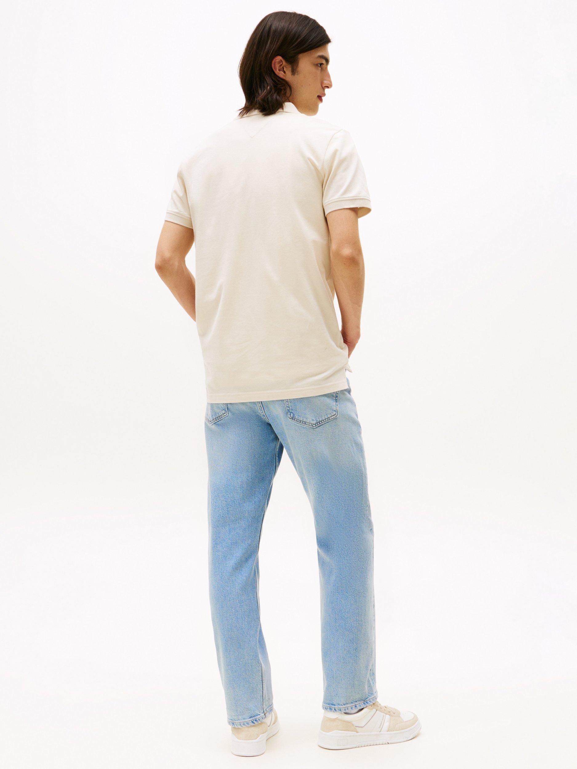 Product image 2 of 5, which shows Tommy Hilfiger Tommy Jeans Cotton Slim Fit Polo Shirt, Desert Sand Dune, S