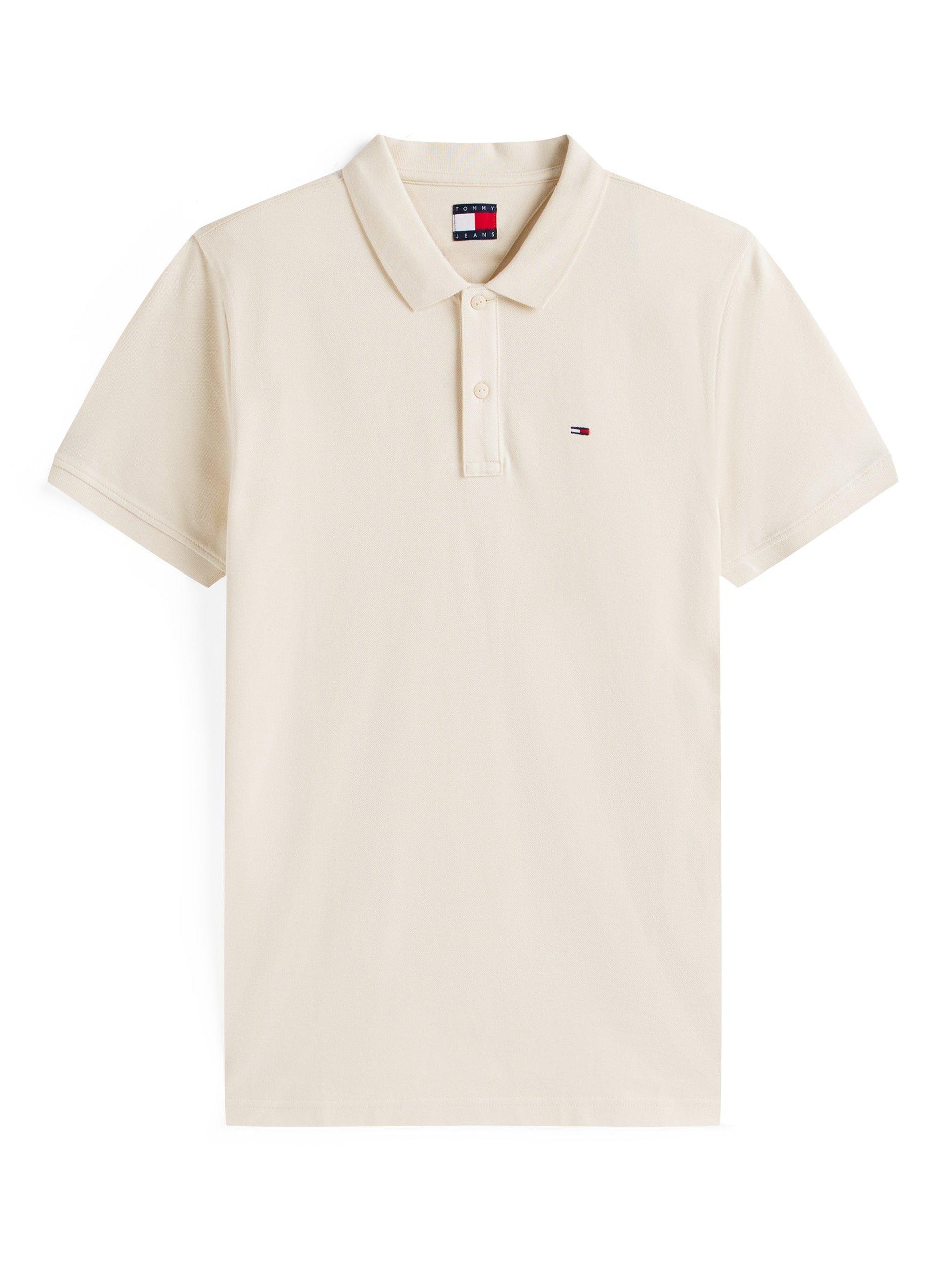 Product image 5 of 5, which shows Tommy Hilfiger Tommy Jeans Cotton Slim Fit Polo Shirt, Desert Sand Dune, S