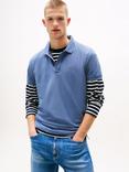 Tommy Jeans Cotton Slim Fit Short Sleeve Polo Shirt, Blue Navy