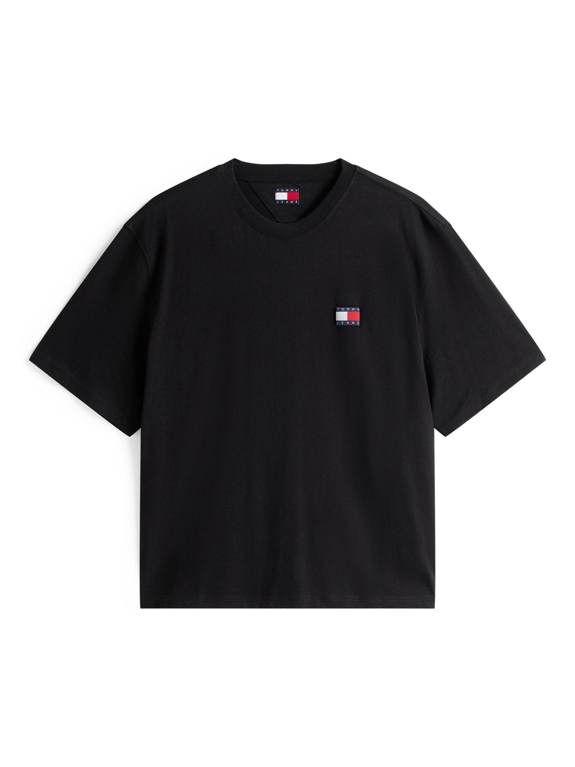 Product image 5 of 5, which shows Tommy Jeans Cotton Regular Fit Short Sleeve Archive Logo T-Shirt, Black, XS