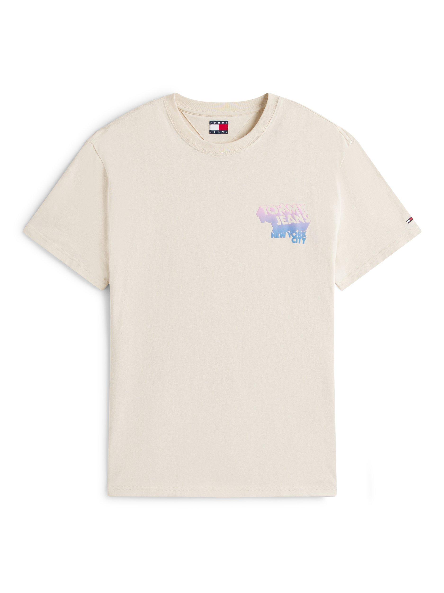 Product image 5 of 5, which shows Tommy Jeans Cotton Regular Fit Short Sleeve Graphic Logo T-Shirt, Natural, XS