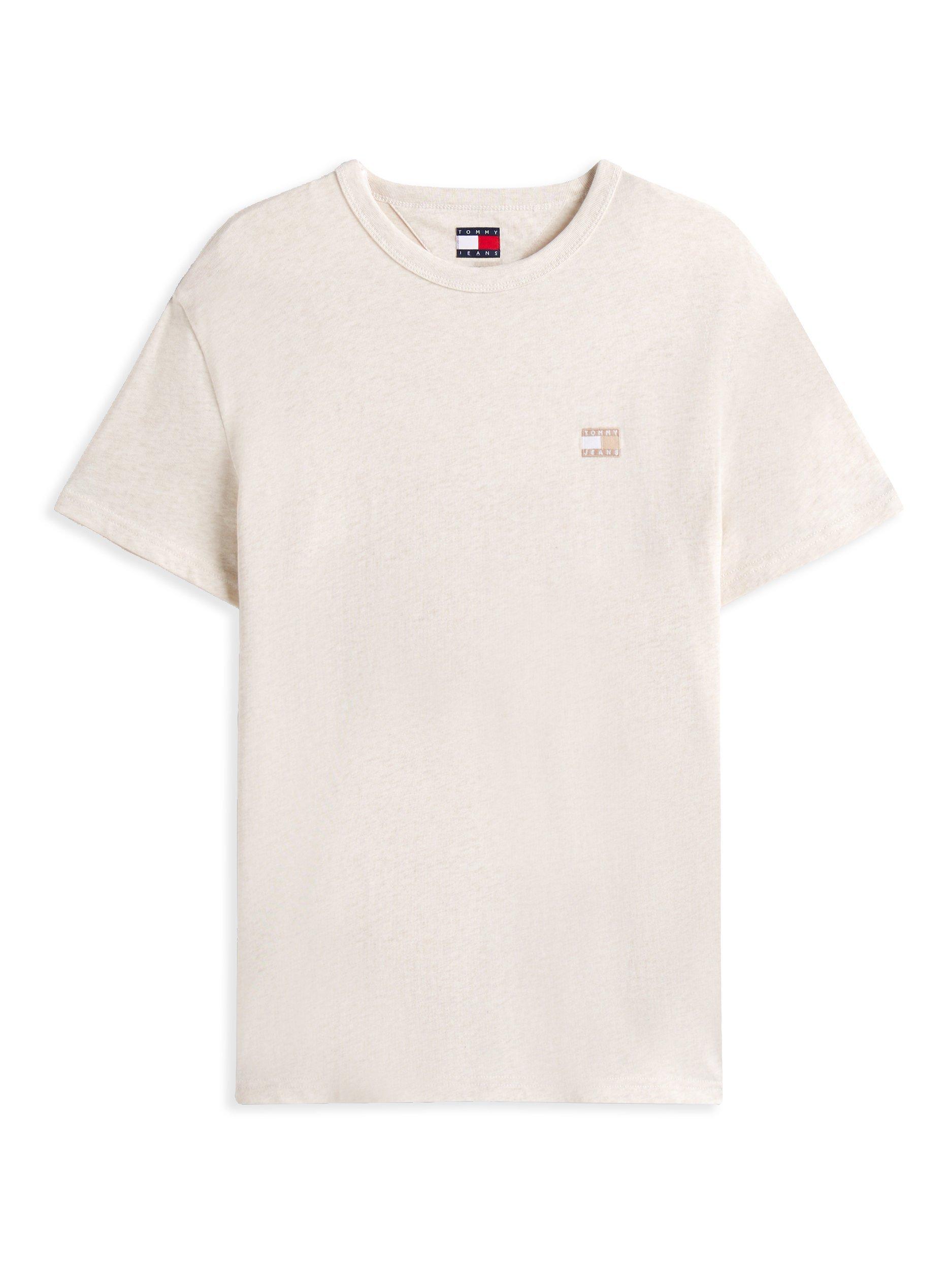 Product image 5 of 5, which shows Tommy Jeans Cotton Regular Fit Short Sleeve Tonal Logo T-Shirt, Natural, XS