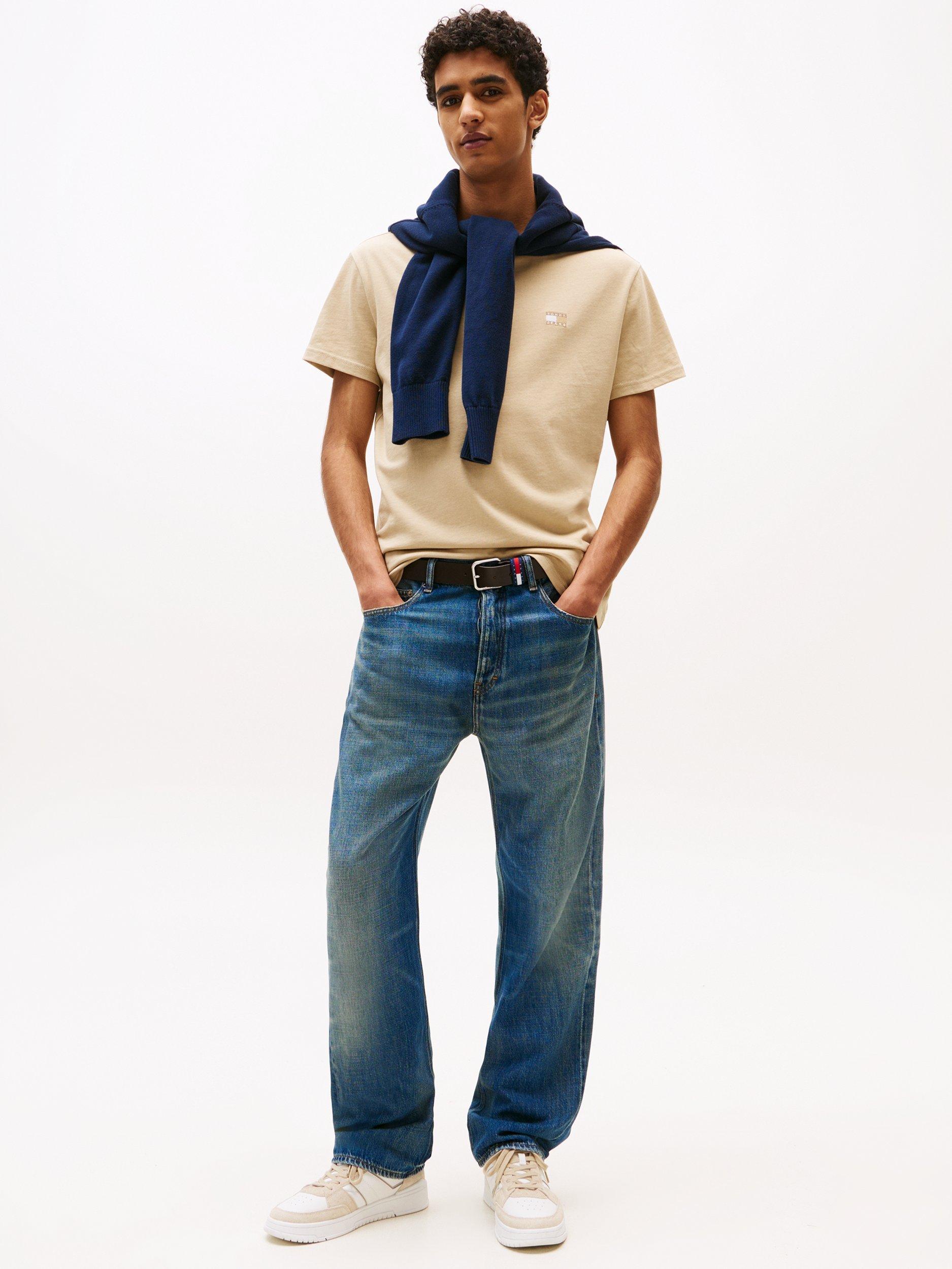 Product image 3 of 5, which shows Tommy Hilfiger Tommy Jeans Cotton Regular Fit T-Shirt, Silt Tonal, L