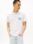 Tommy Jeans Cotton Regular Fit Short Sleeve Graphic Logo T-Shirt, Oatmeal/Multi
