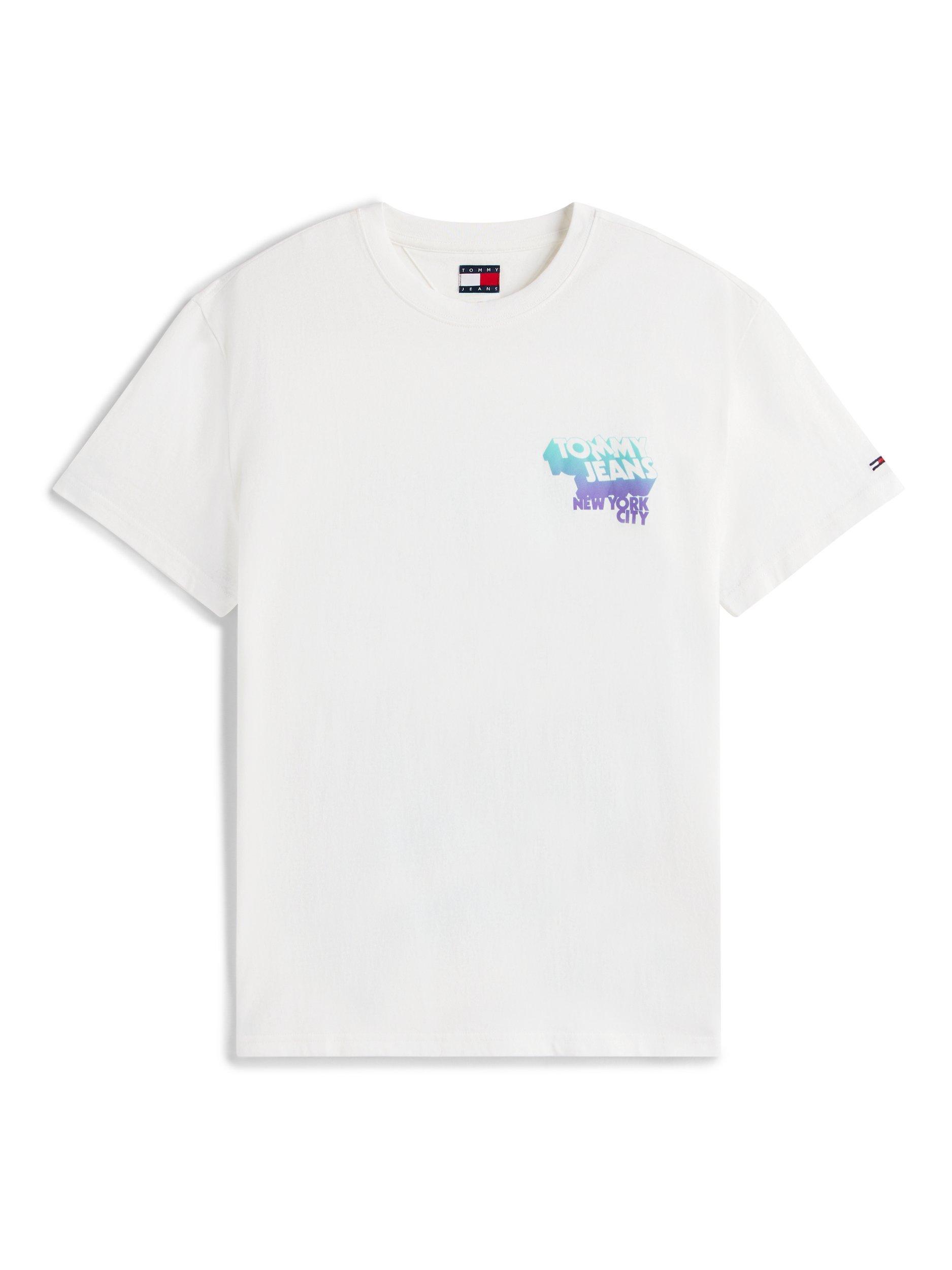 Product image 6 of 6, which shows Tommy Jeans Cotton Regular Fit Short Sleeve Graphic Logo T-Shirt, Oatmeal/Multi, XS