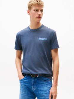 Tommy Jeans Cotton Regular Fit NYC Fairground Logo T-Shirt, Navy/Multi, Navy/Multi