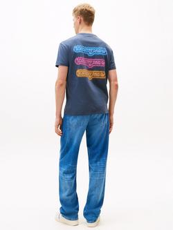 Tommy Jeans Cotton Regular Fit NYC Fairground Logo T-Shirt, Navy/Multi - view 2, Navy/Multi