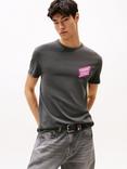 Tommy Jeans Cotton Regular Fit Short Sleeve Graphic Logo T-Shirt, Black/Multi