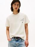 Tommy Jeans Cotton Regular Fit Short Sleeve Logo T-Shirt, Desert Sand Dune