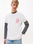 Tommy Jeans Cotton Regular Fit NYC Fairground Graphic T-Shirt, Natural/Multi