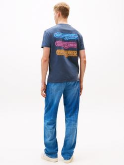 Tommy Jeans Cotton Regular Fit Coney Island NYC Graphic T-Shirt, Navy/Multi - view 2, Navy/Multi