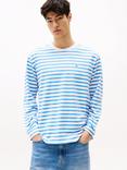 Tommy Jeans Cotton Regular Fit Long Sleeve Stripe T-Shirt, Blue/Multi