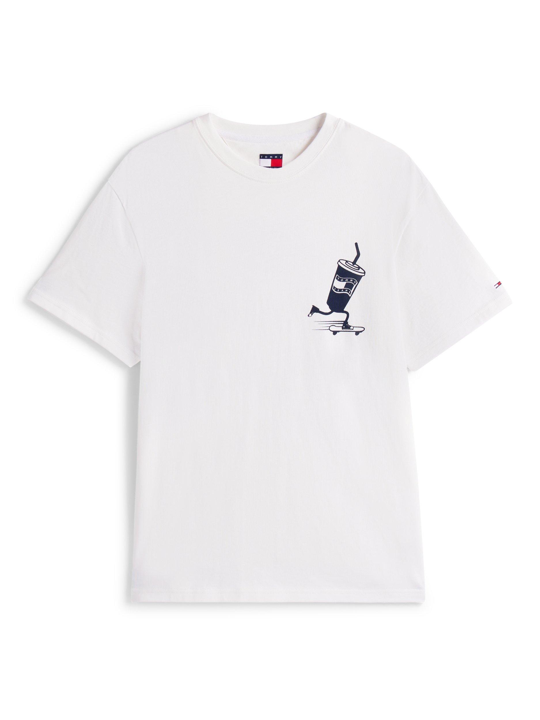 Product image 5 of 5, which shows Tommy Jeans Cotton  Fit Short Sleeve Skate Graphic T-Shirt, Natural/Multi, XS