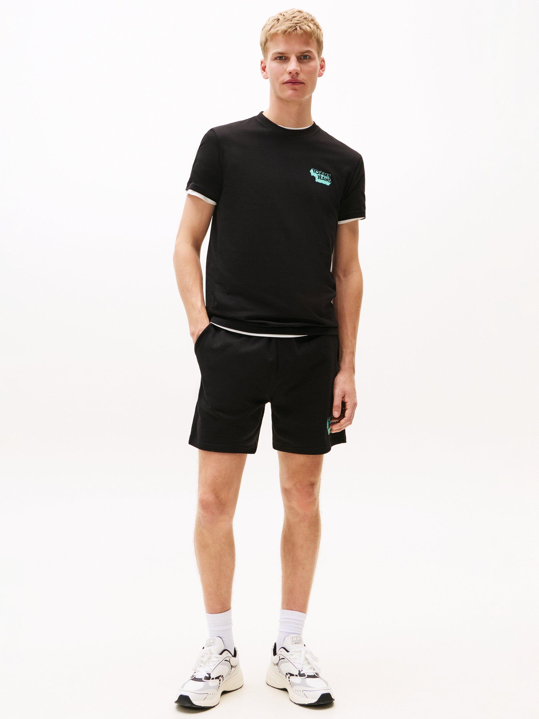 Product image 3 of 5, which shows Tommy Jeans Cotton Slim Fit Short Sleeve Logo T-Shirt, Black, XS