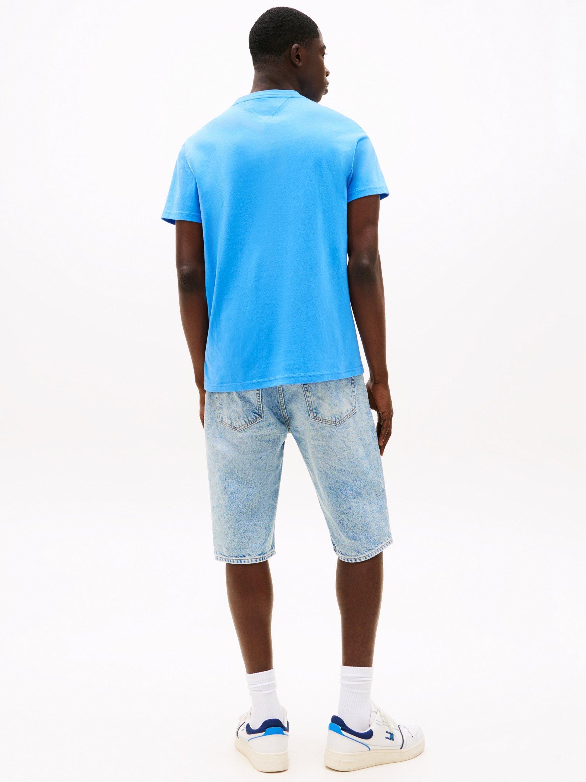 Product image 2 of 5, which shows Tommy Jeans Cotton Slim Fit Short Sleeve Logo T-Shirt, Copenhagen Blue, M
