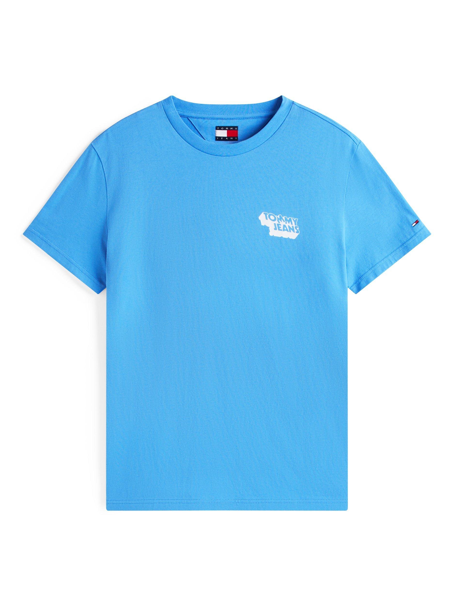 Product image 5 of 5, which shows Tommy Jeans Cotton Slim Fit Short Sleeve Logo T-Shirt, Copenhagen Blue, M