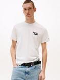 Tommy Jeans Cotton Slim Fit Short Sleeve Logo T-Shirt, Black, Ecru