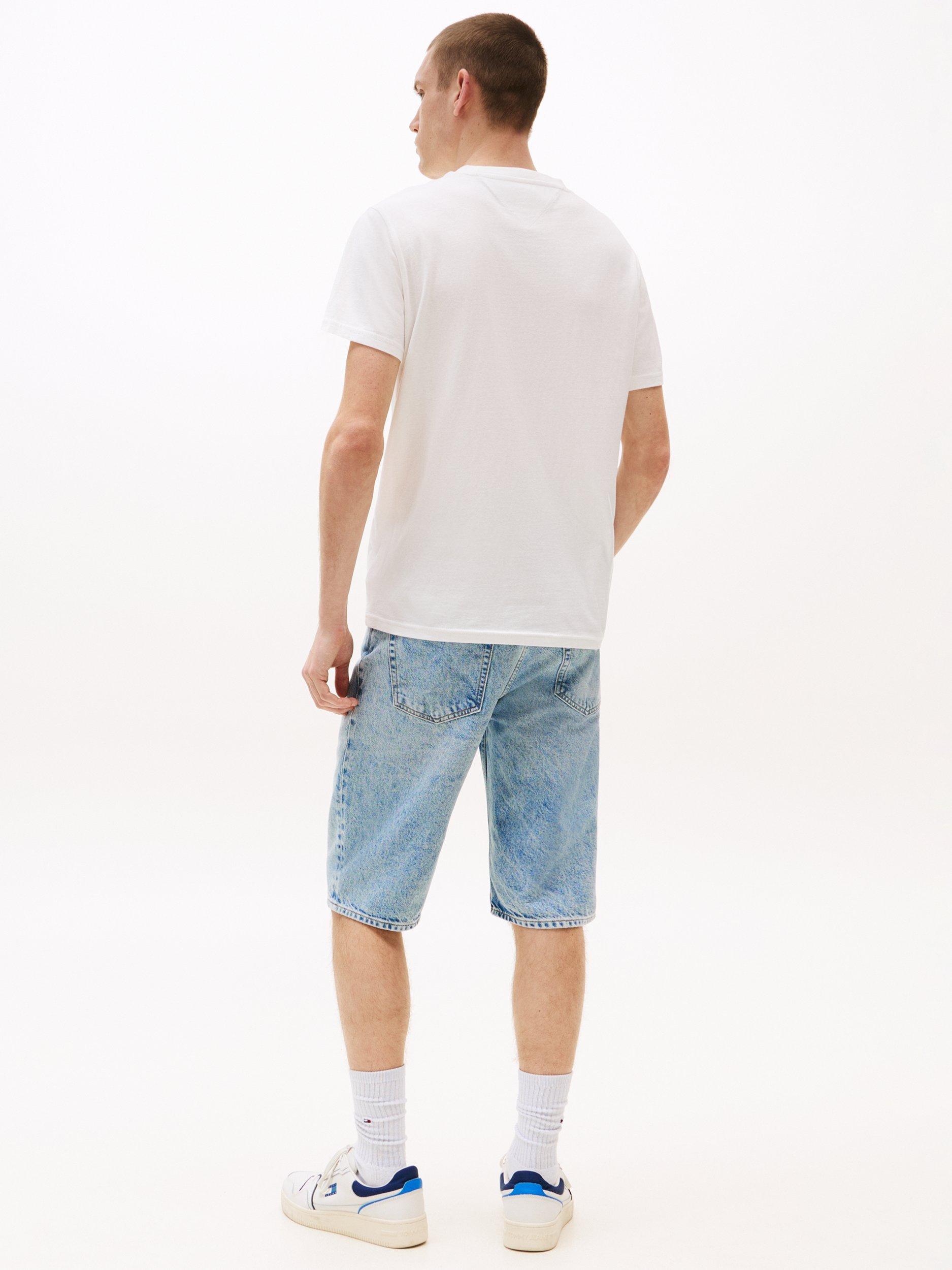 Product image 2 of 5, which shows Tommy Jeans Cotton Slim Fit Short Sleeve Logo T-Shirt, Ecru, XS