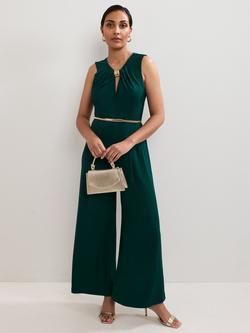 Phase Eight Petite Alinda Belted Jumpsuit, Teal, Teal